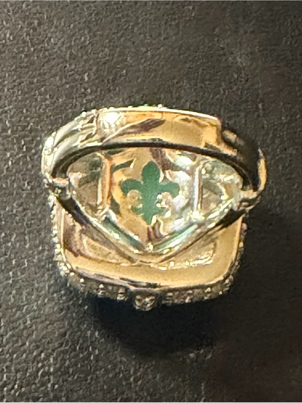 Judith Ripka Turquoise Doublet and CZ, Sterling Silver Cocktail Ring, Size 6 - Picture 6 of 10